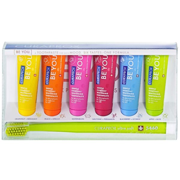 Curaprox Emb-Be-You-Pastas-Dentífricas 6 x 10 ml + Cs 5460 Ultra-Soft-Escova-de-dentes-Farmacia-Arade