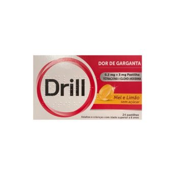 Drill Mel e Limão sem açúcar 0.2 mg + 3 mg Pastilha - 24-Farmacia-Arade