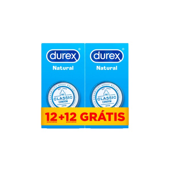 Durex Natural Plus Preservativo 2 x 12 Unidade(s) com Oferta de 2ª Embalagem-Farmacia-Arade