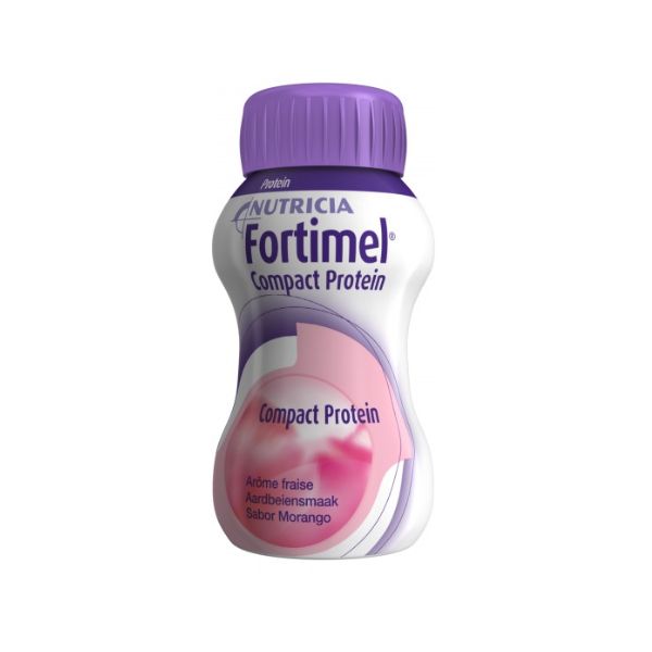 Fortimel Compact Protein Morango 125ml X4-Farmacia-Arade