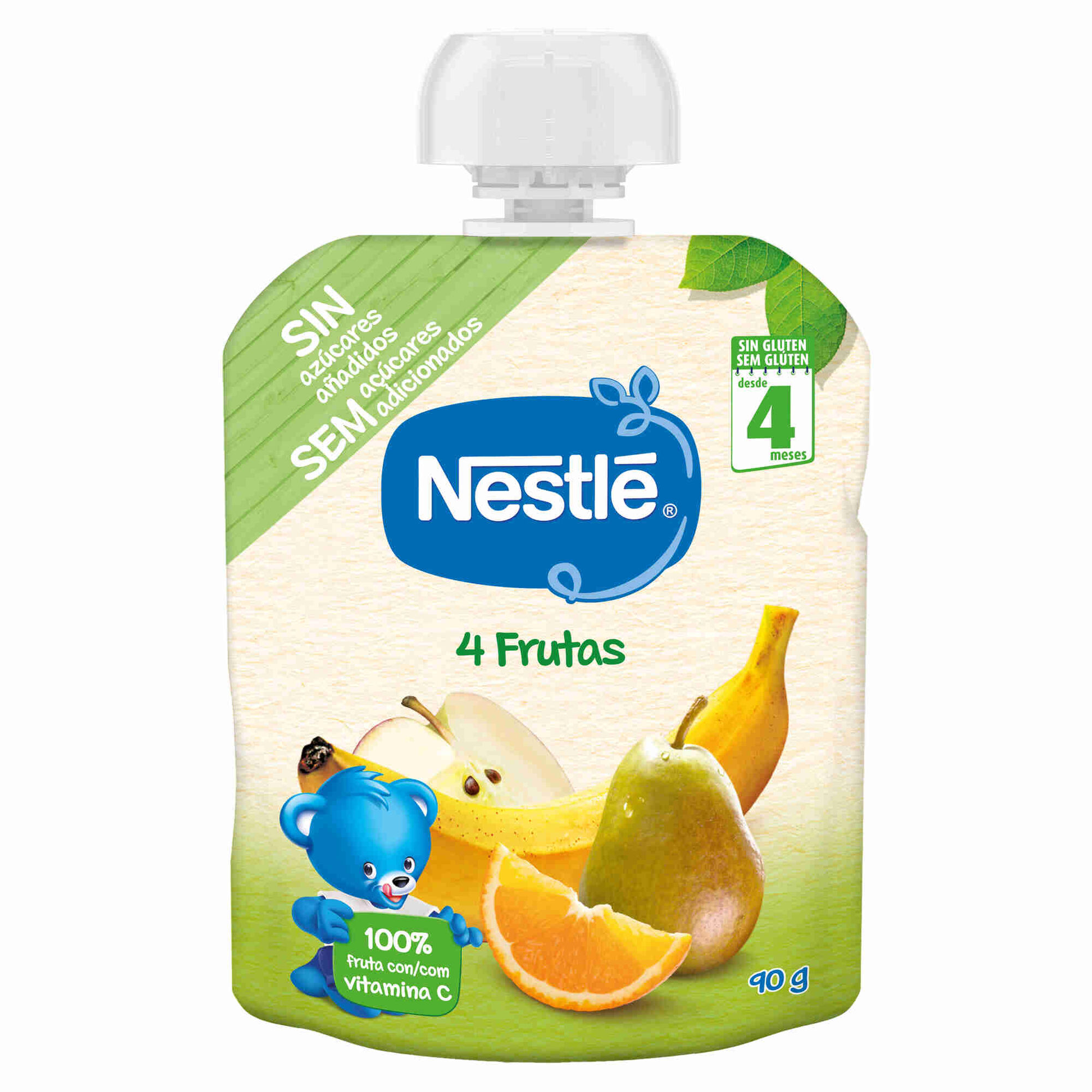Nestle 4 Frutas, 90g, 4meses, farmaciaarade