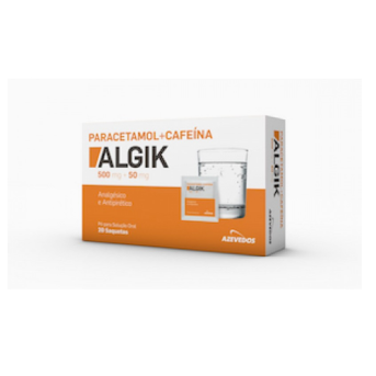 Paracetamol/Cafeína Algik , 500 mg + 50 mg 20 Saqueta Po sol oral