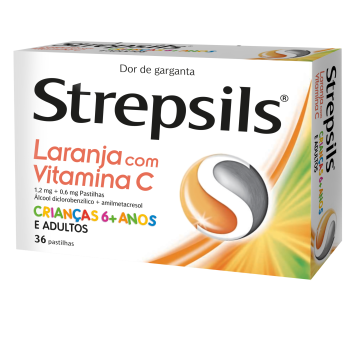 Strepsils Laranja com Vitamina C 36 pastilhas (1,2 mg/0,6 mg) - Image 1