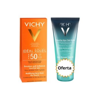 Vichy Idéal Soleil Óleo Seco SPF50 125 ml com Oferta de Ideal Body Gel Óleo Duche 100 ml-Farmacia-Arade