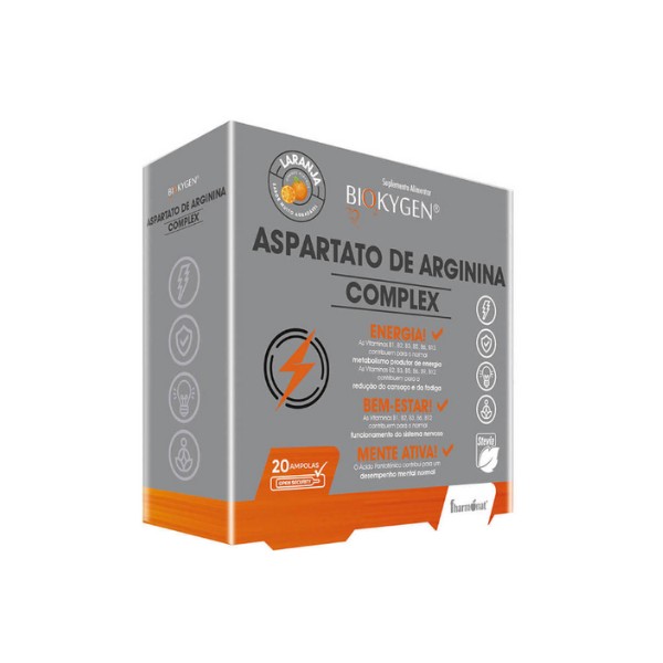 Biokygen Aspart Arginina Complex Laranja Ampolas X20-Farmacia-Arade