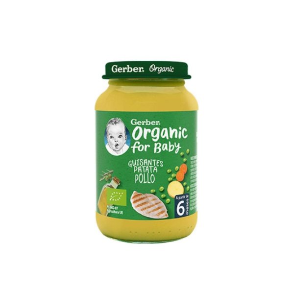 Gerber Bio ErvilhaBatFrango 190G 6M+-Farmacia-Arade