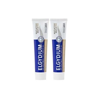 Elgydium Multi-Action Duo Gel dentífrico ação completa 5 em 1 2 x 75 ml com Desconto de 50% na 2ª Embalagem-Farmacia-Arade
