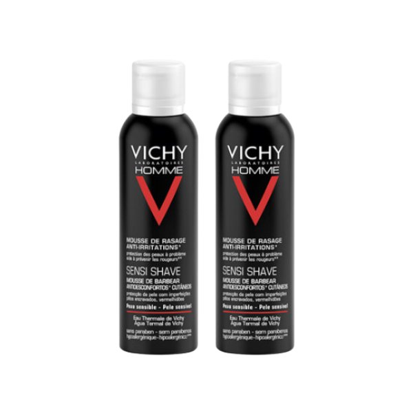 Vichy Homme Sensi Shave Duo Mousse 2 x 200 ml com Desconto de 2.5€-Farmacia-Arade
