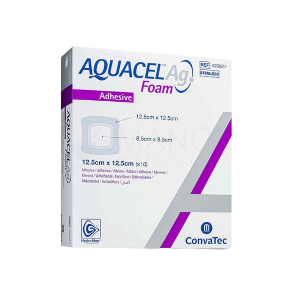 Aquacel Ag Foam Penso Ader12.5x12.5cm X10-Farmacia-Arade