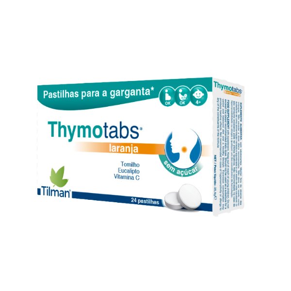 Thymotabs Laranja Pst Garganta X24 x pst-Farmacia-Arade